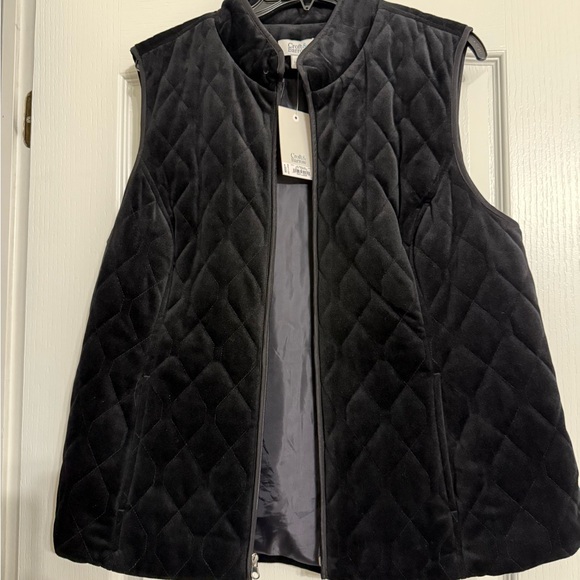 croft & barrow Jackets & Blazers - Croft & Barrow Charcoal Quilted Vest